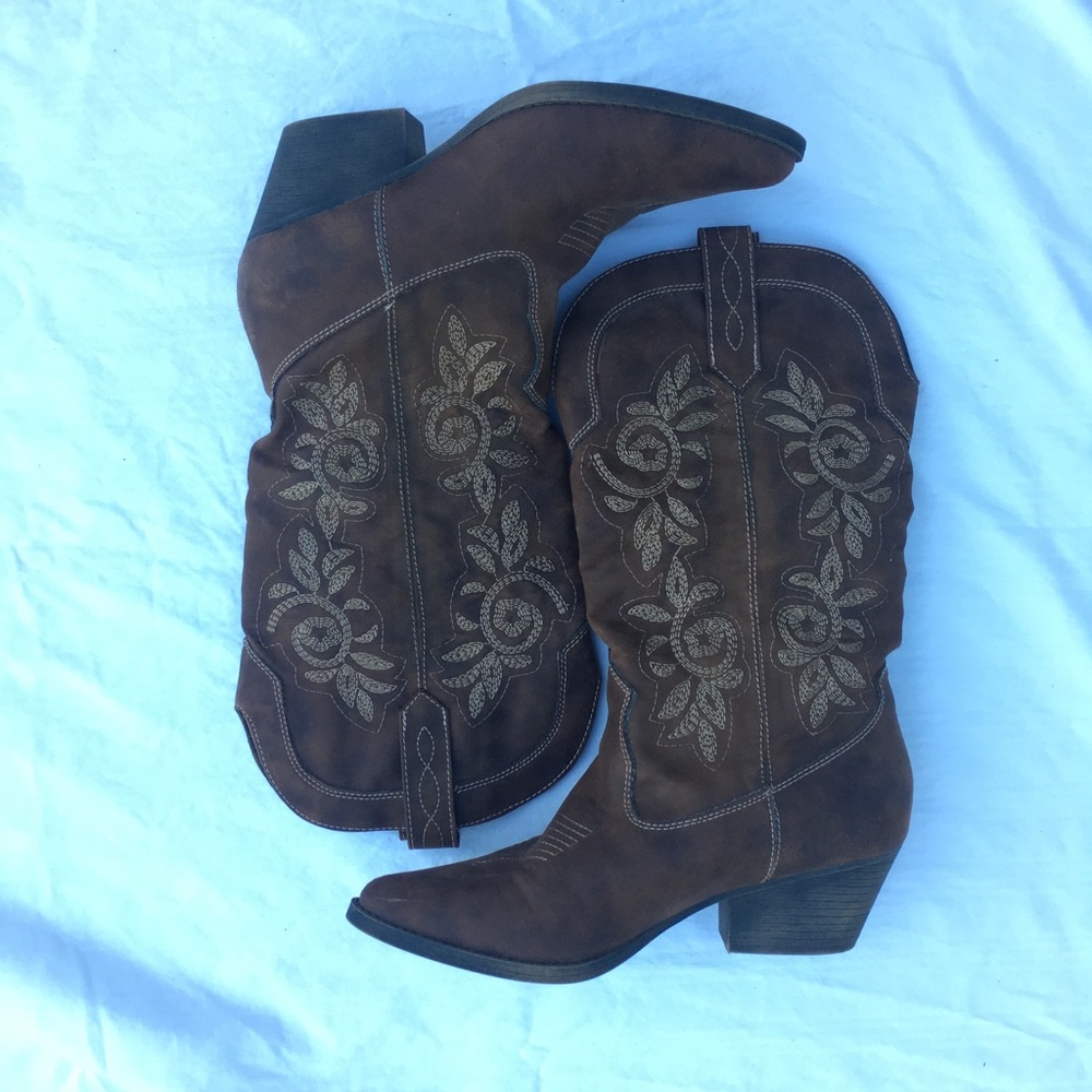 Rampage Brown Cowgirl Boots